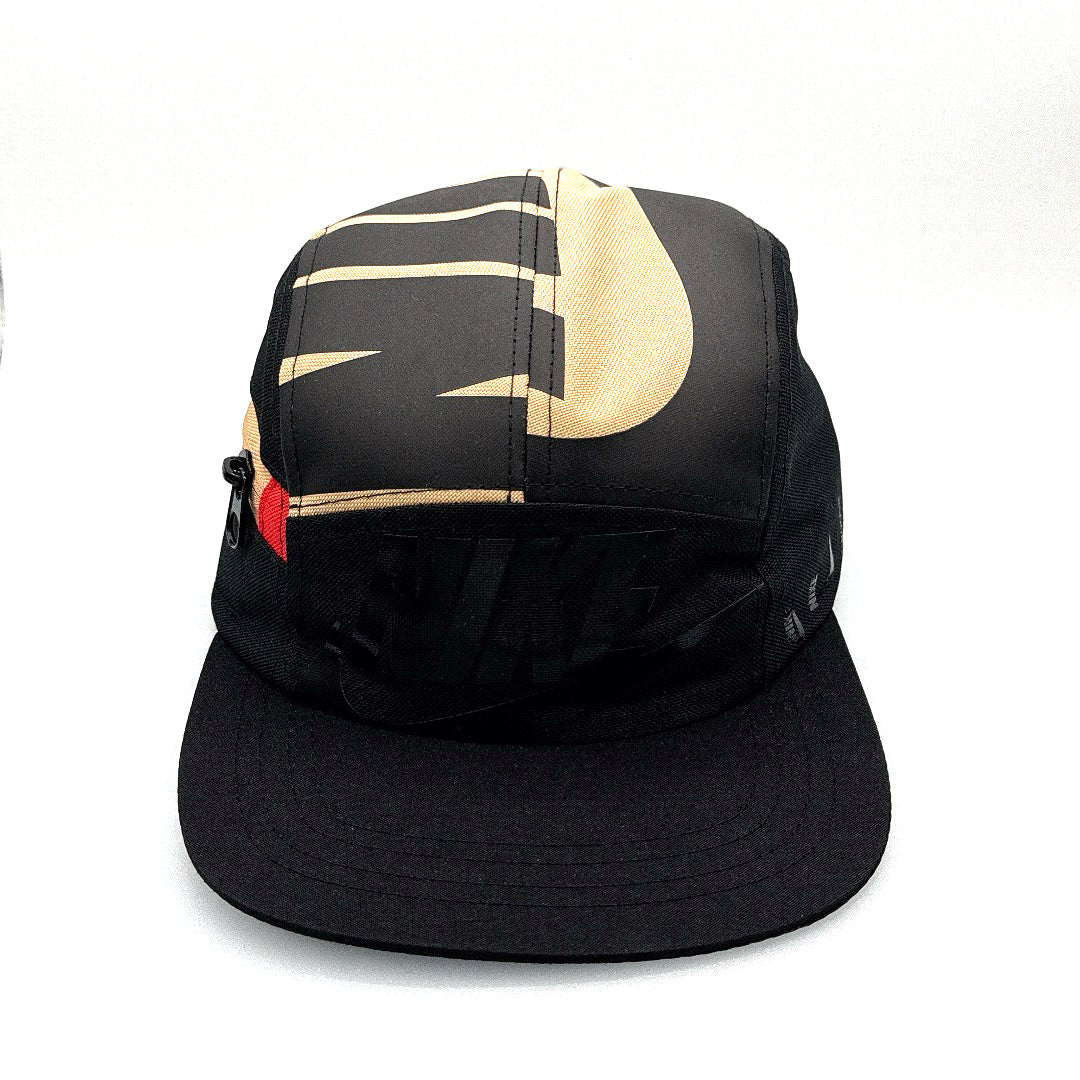 NIKE 5 Panel Hat Black Tan Shoe Box Bag Upcycling 5ive Panel