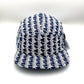 Blue and white Monogram Lacoste 5 Panel Hat, with white background.